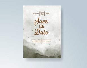 Wedding invitation with abstract watercolor background