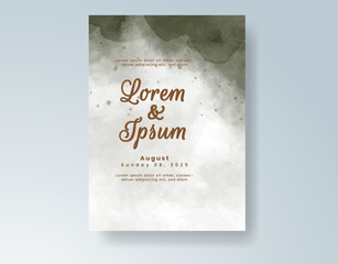 Wedding invitation with abstract watercolor background