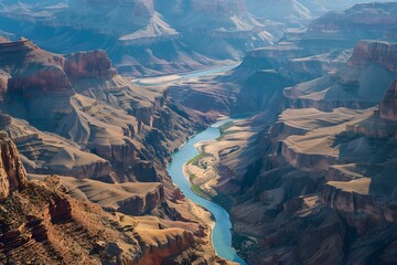 Striking Aerial Perspective of the Grand Canyon and Colorado River