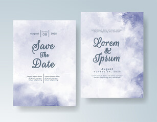 Wedding invitation with abstract watercolor background
