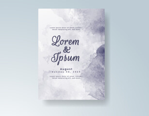 Wedding invitation with abstract watercolor background
