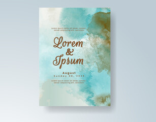Wedding invitation with abstract watercolor background