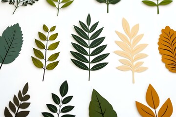 Vintage Botanical Leaf Pattern Poster