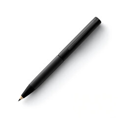Black pen on isolated white background, minimalistic and clean design.