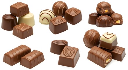 Obraz premium Chocolate sets with chocolate garnishes 
