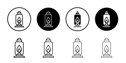 Camping lantern icon Logo symbol sign set