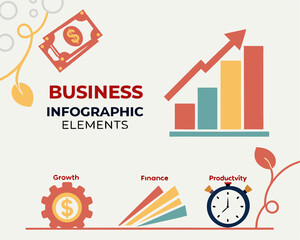 Business Infographic Elements Showcasing Growth and Finance  