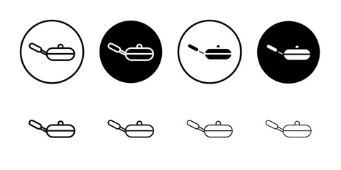 Frying pan icon Logo symbol sign set