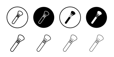 Inclined makeup brush icon Logo symbol sign set