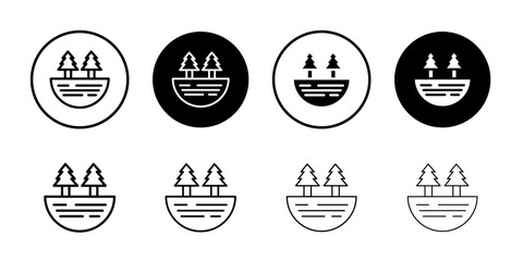 Lake icon Logo symbol sign set