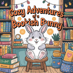 cute coloring book cover, cover, cute kids illustration, cartoon cover, cartoon illustration, kawaii coloring, easy and bold, kawaii cover, cozy, cozy cover, fuzzy, hygge, coloring pages, adult colori