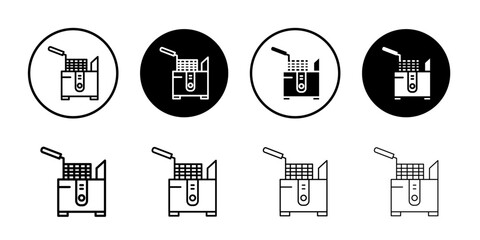 Restaurant deep fryer icon Logo symbol sign set
