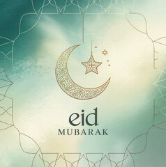 Eid mobarak with beautiful background