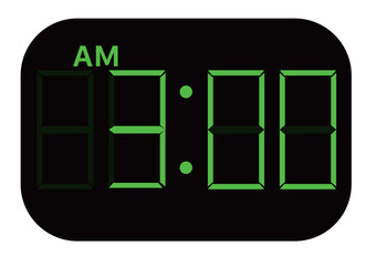 AMデジタル時計　3時