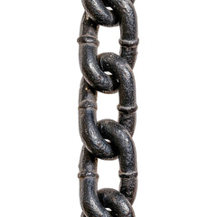 Fototapeta premium Broken chain links symbolic of freedom , Transparent Image , May Day illystration