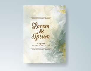 Wedding invitation with abstract splash watercolor