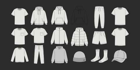 cloths mockup, vector mockup, digital, vector t shirts, vector shirts, silhouette clothing, shirt, clothes, fashion, vector, t-shirt, jacket, dress, illustration, set, wear, design, polo, coat, men, t