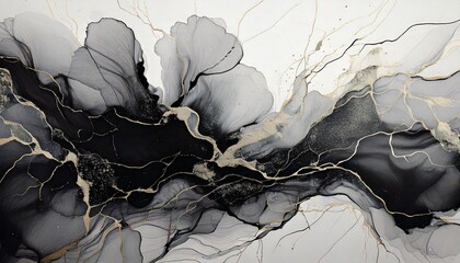 黒と白のアルコールインク