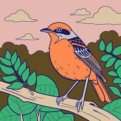 ​The Crimson Chat is a small Australian bird known for its vivid crimson crown, chest, and rump, contrasting with its dark brown back and white throat