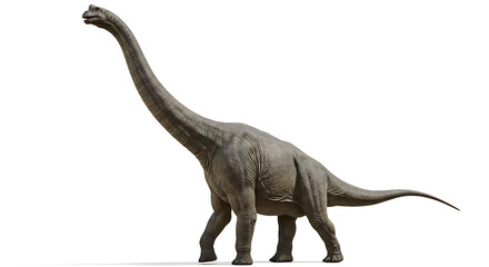 Fototapeta premium Majestic brachiosaurus rendering, isolated against a clean white background