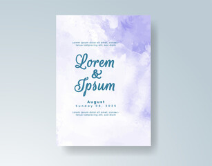 Wedding invitation with abstract splash watercolor