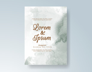 Wedding invitation with abstract splash watercolor