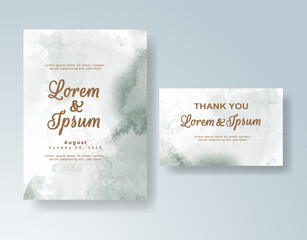 Wedding invitation with abstract splash watercolor