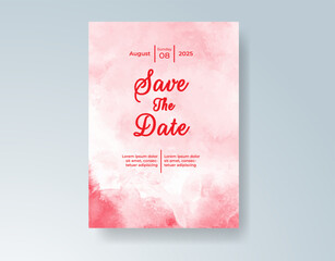 Wedding invitation with abstract splash watercolor