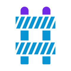 Vivid roadblock illustration with striking gradients for visual communication