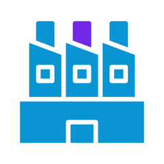 Abstract industry depiction with purple accent, representing pollution control measures