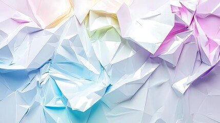 Abstract colorful crumpled paper texture with soft pastel shades creating a serene background