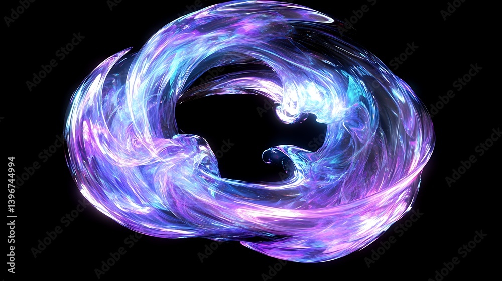 Aufkleber abstract swirling colorful light patterns creating a dynamic visual effect on a black background