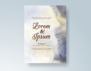 Wedding invitation with abstract splash watercolor