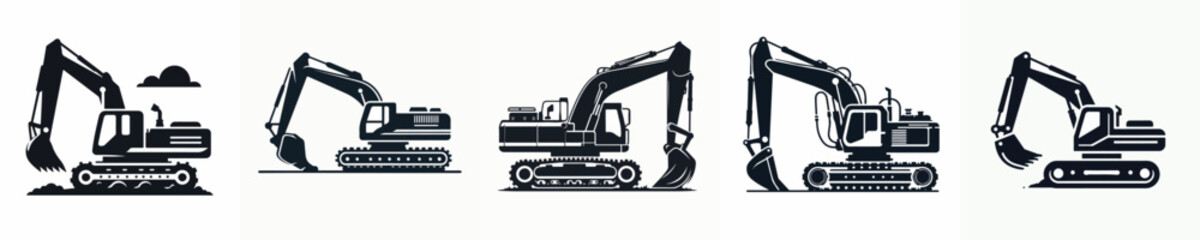 Vector of an excavator silhouette.