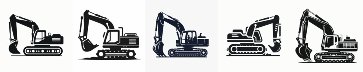 Vector of an excavator silhouette.