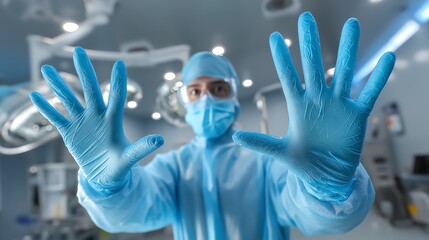 A healthcare professional in a sterile environment, showcasing a commitment to cleanliness and safety