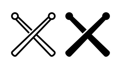 Drum stick set icon with simple and modern design.