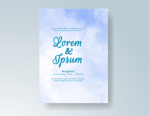 Wedding invitation with abstract splash watercolor
