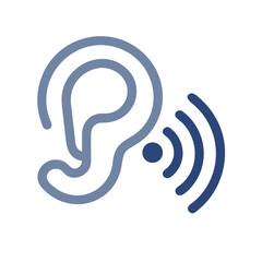 Ear Hearing Sound Icon &ndash; Audio and Sense Symbol for Listening, Health, and Communication