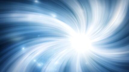 Fototapeta premium Abstract swirling blue and white light pattern with a bright center, creating a dynamic, ethereal background