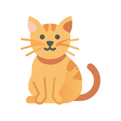 Fototapeta premium Cat Icon – Cute Pet Animal Symbol for Pet Care, Wildlife, and Cartoon Design Use