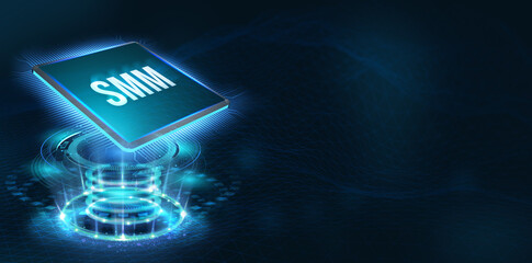 Business, Technology, Internet and network concept. SMM Social Media Marketing. 3d illustration