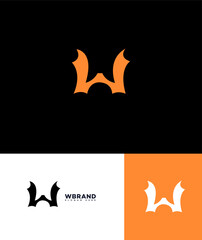 Stylized Orange Letter W Logo Design Branding Identity