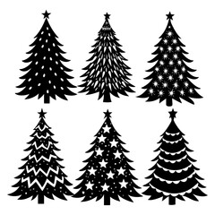 Christmas tree vector silhouette
