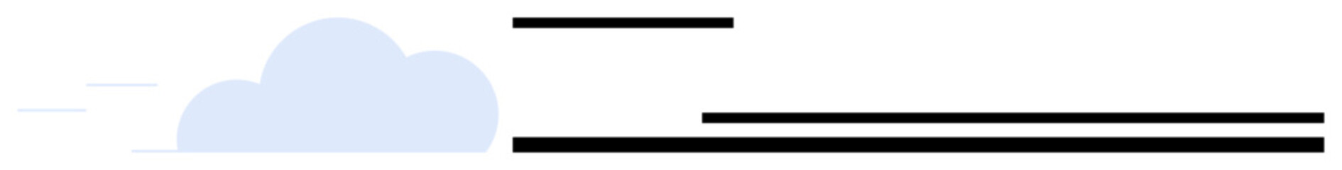 Blue cloud with black horizontal lines illustrating speed and advancement. Ideal for technology, innovation, progress, digital transformation, rapid change, data processing, and climate concepts