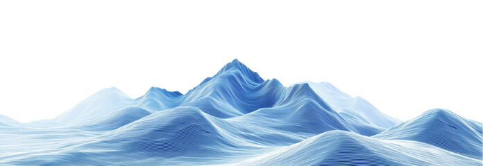 Obraz premium Abstract Blue Mountain Landscape - 3D Render on Transparent Background