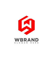 Obraz premium Red Hexagon SW Logo Design Modern, Minimalist, Brand Identity