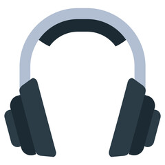 Headphones Flat Design Icon, Flat Design Icon Symbol