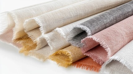 Smart textile swatches labeled for temperature control and moisture resistance