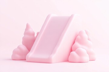 Pastel pink slide with soft clouds